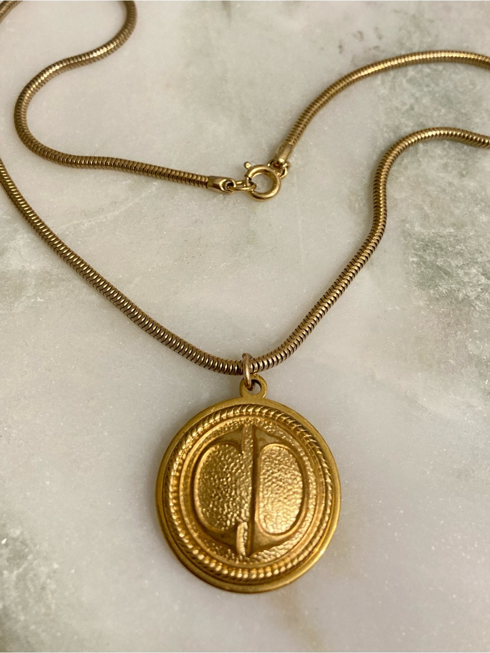 Vintage Dior Button Charm Necklace Upcycled